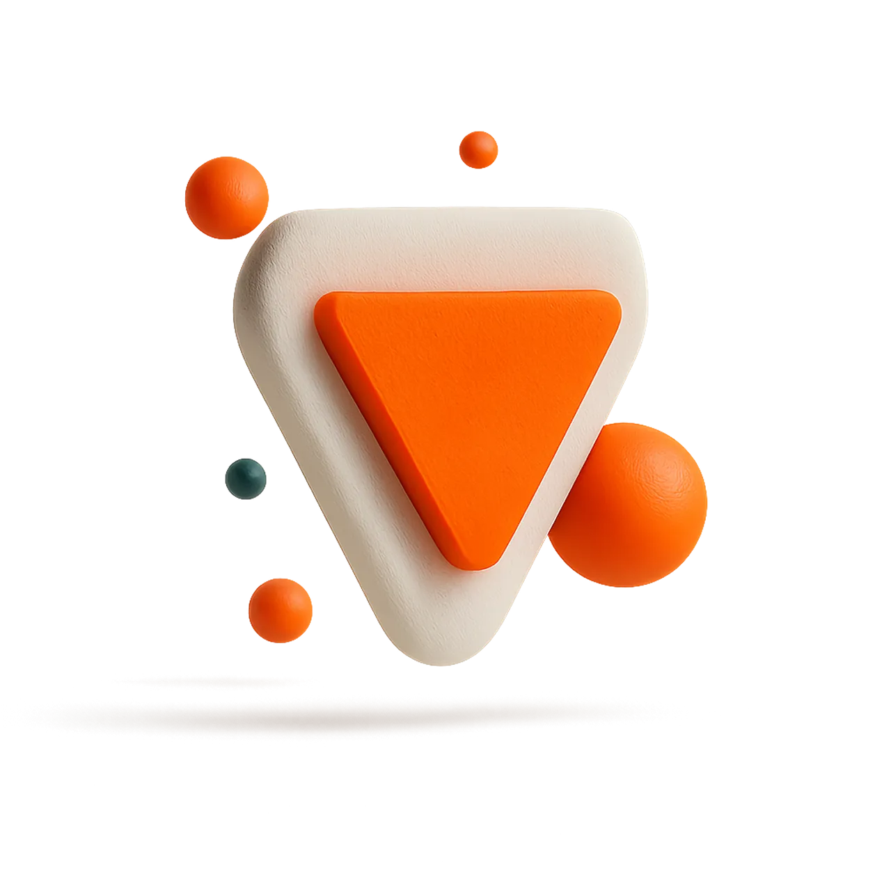 Abstrakte 3D-Dreiecksform mit Kugeln – visualisiert Kontrolle über Risiken und Budgets