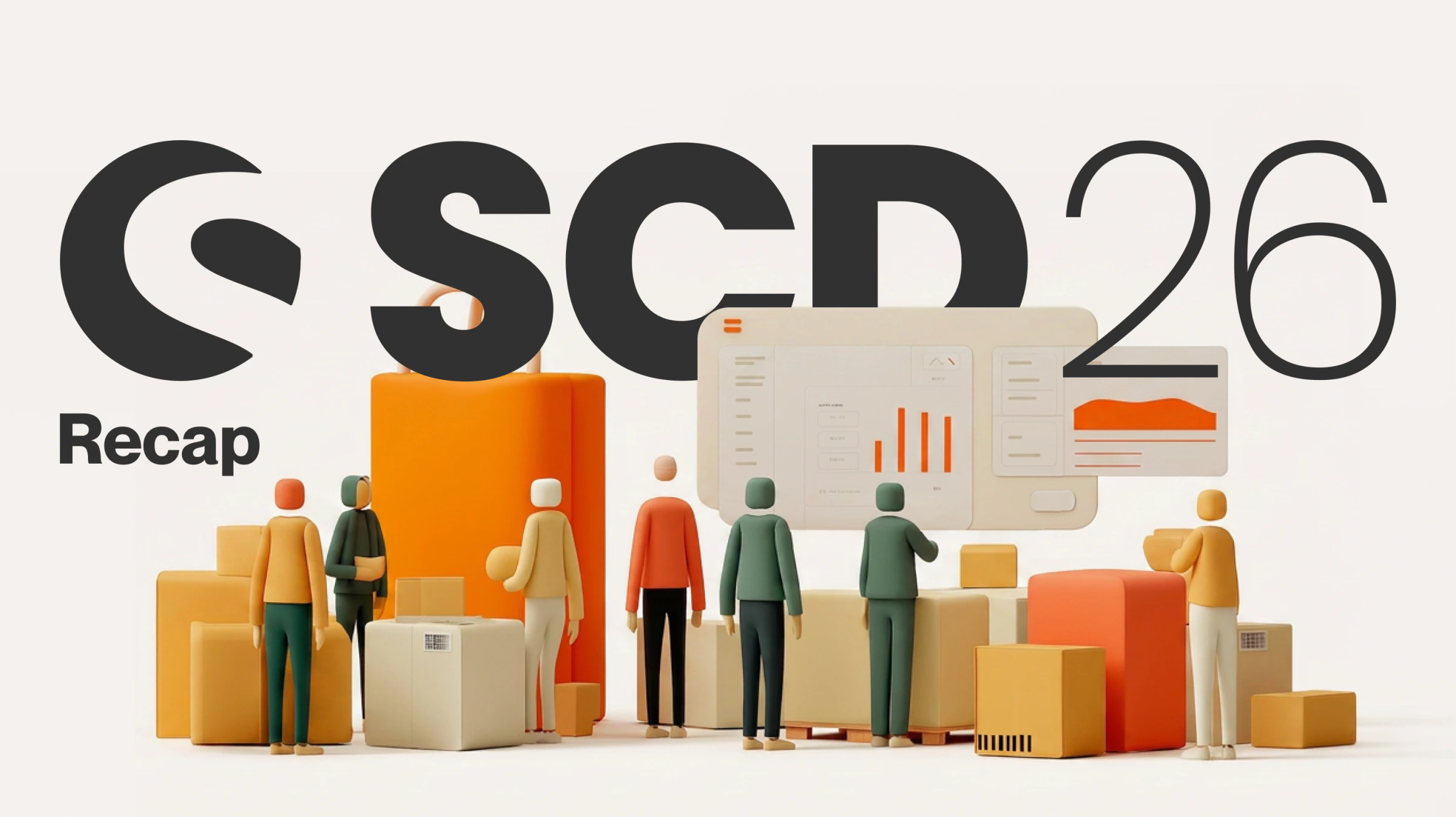 SCD 2026 Recap – 3D-Szene mit Team, Versand und Dashboard.